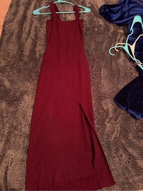 halter neck flared dress Cutout bodice draped chiffon dress US 14 / Orange